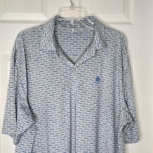 Peter Millar Light Blue Pattern Polo Shirt